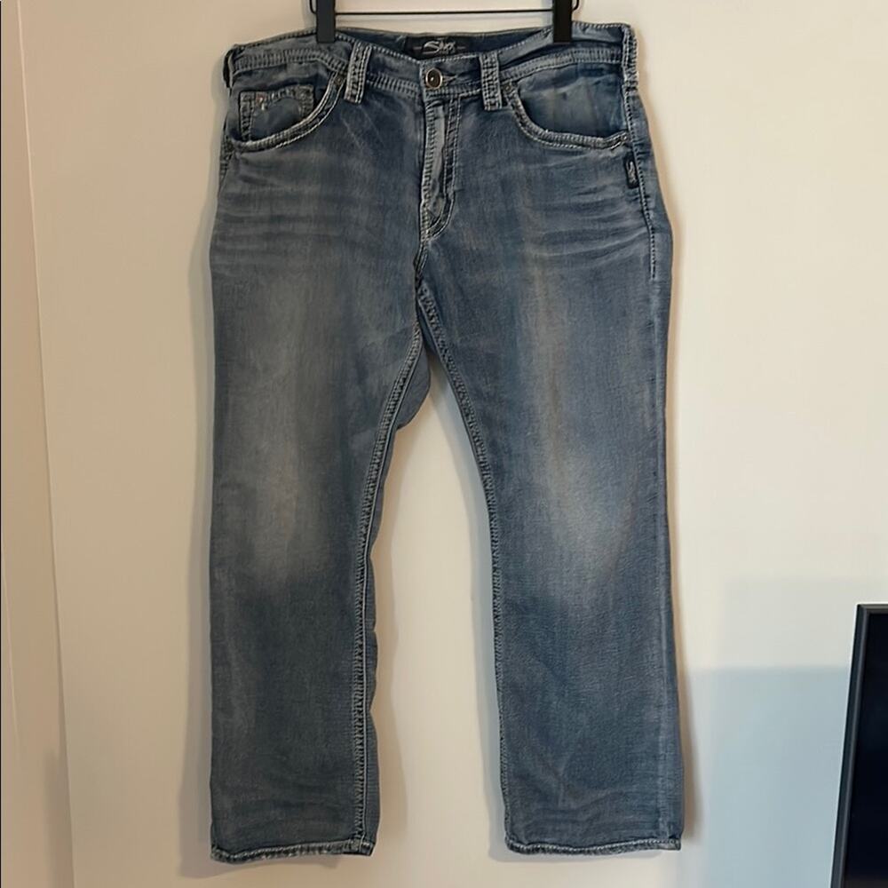 Silver Light Wash Denim Jeans